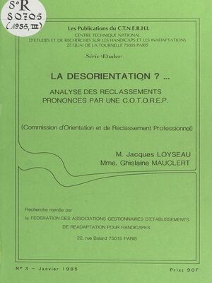 cover image of La désorientation
